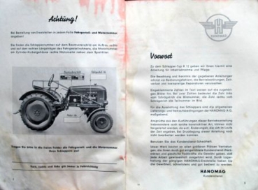 Hanomag R 12 Radschlepper 1956 Owner Manual (9525)